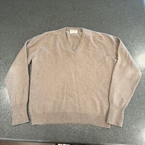 Vintage Lord Jeff‎ Minklama Beige Men's Check Sweater XL USA Mink And Wool